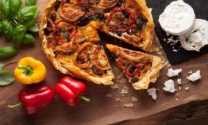 Roasted-Vegetables-Goats-Cheese-Quiche