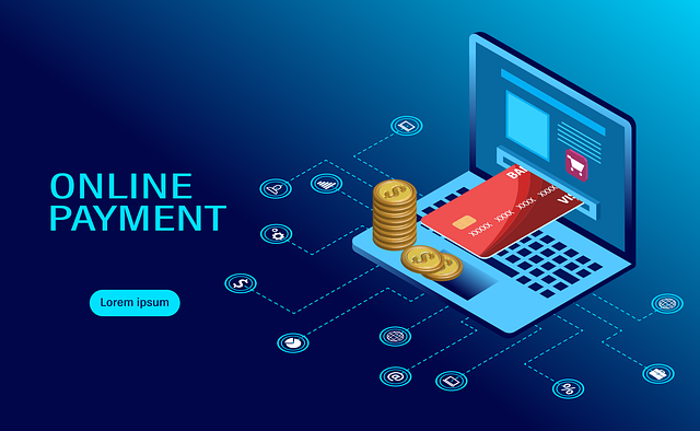 An illustration showing using a credit card for online payments, one of the ways to automate an e-commerce business.