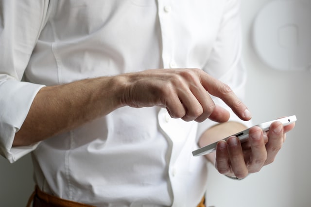 A man using his phone